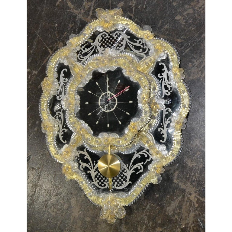 Antique Italian Murano Glass Wall Clock at 1stDibs