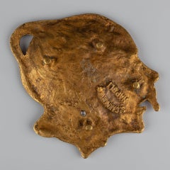 Antique Italian Naples Gold Gilt Bronze Ormolu Keys Tray Decorative Vide-Poche