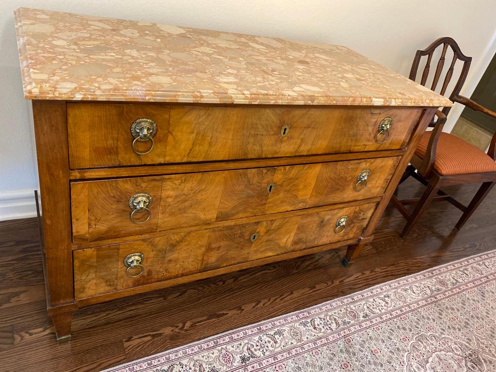 Neoclassical Antique Italian Neo-Classical Walnut Chest For Sale