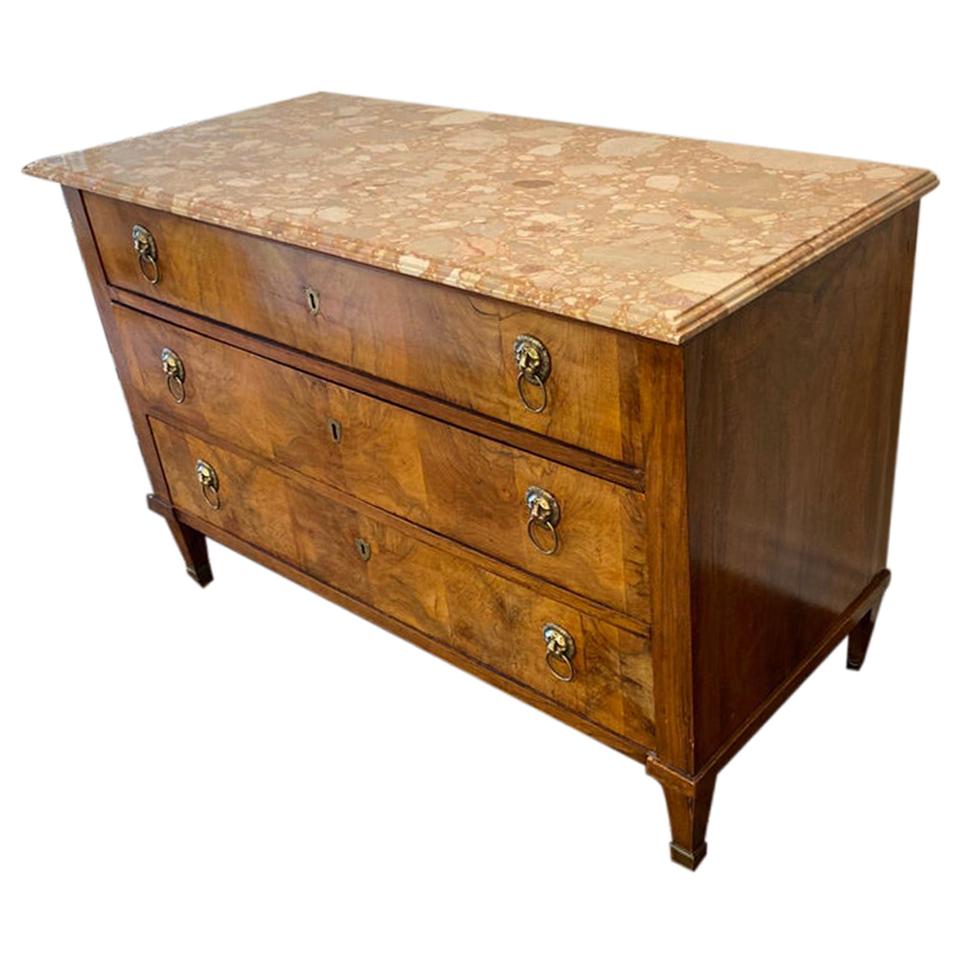 Antique Italian Neo-Classical Walnut Chest For Sale