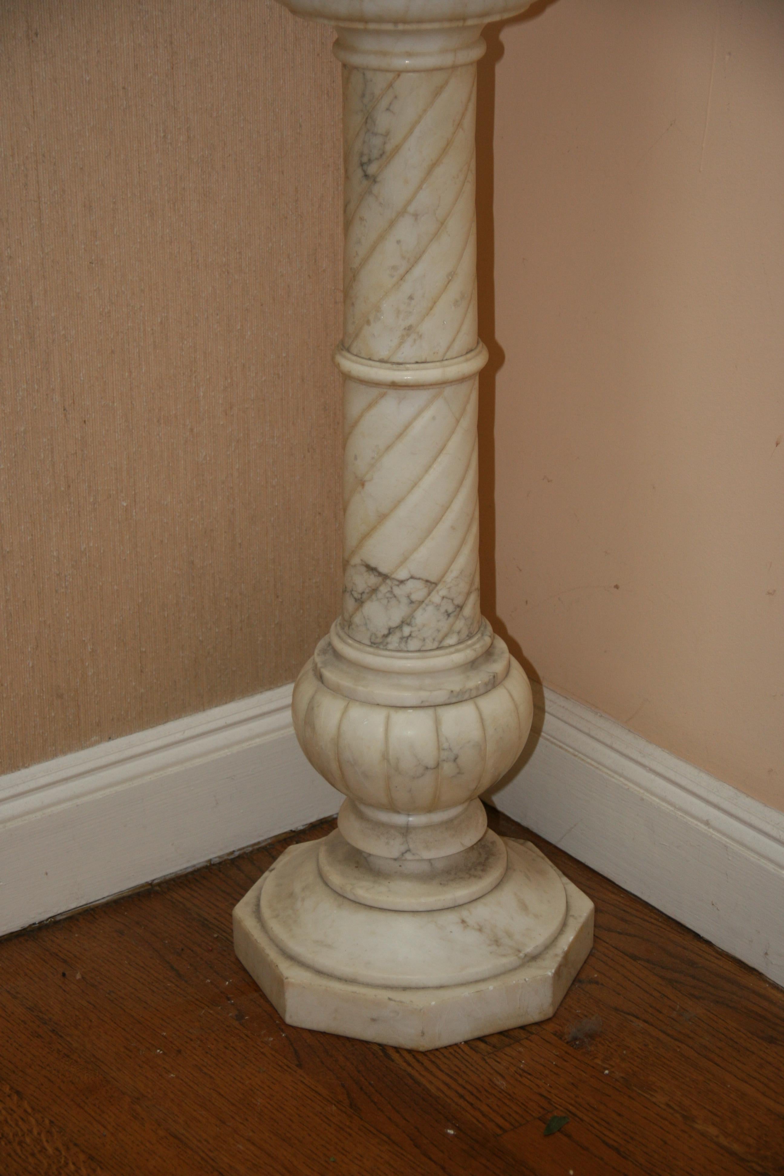 1902 Antique Italian neoclassical alabaster pedestal
Late 19th century
31' tall x10