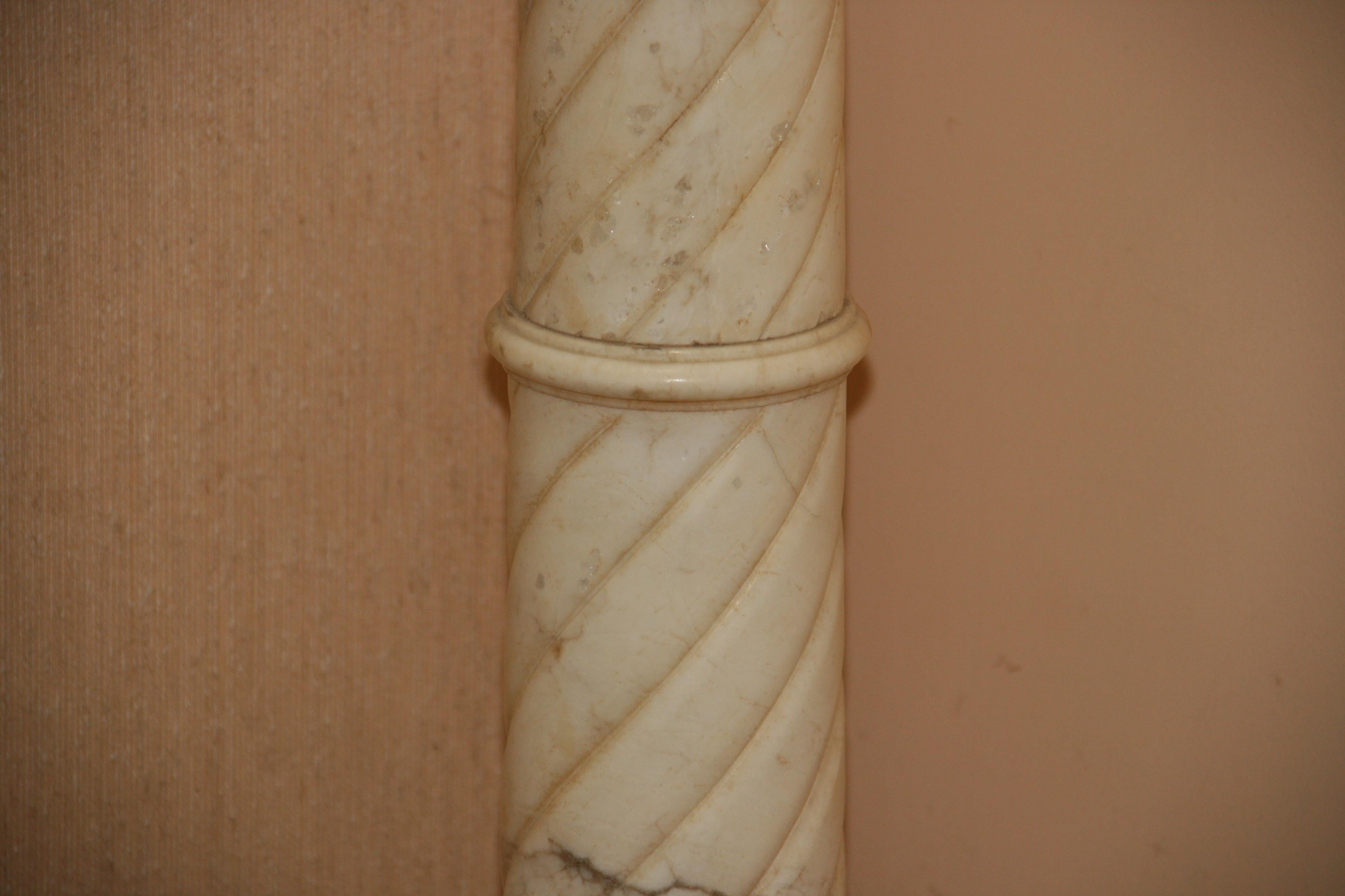 Antique Italian Neoclasical Alabaster Pedestal For Sale 2