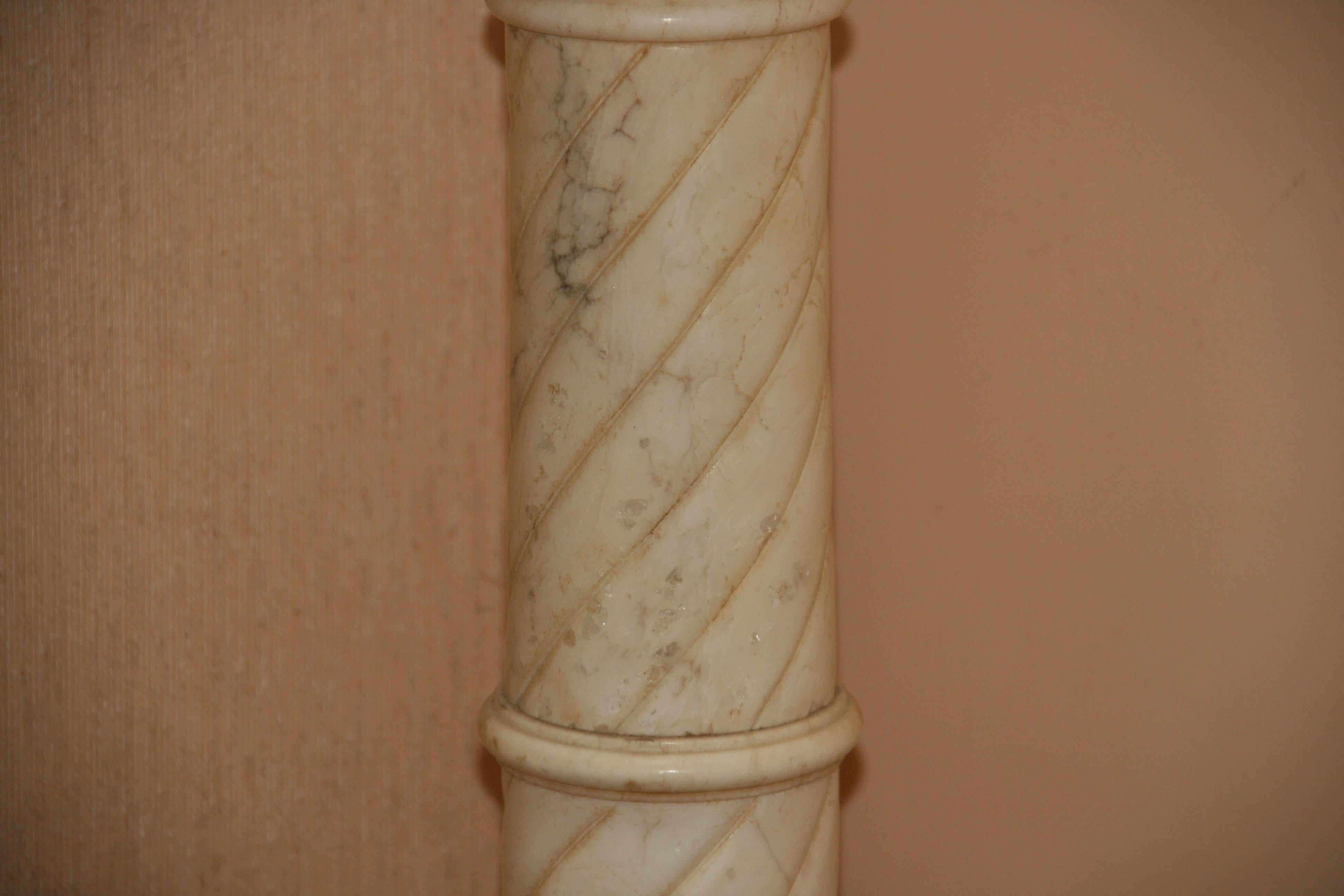 Antique Italian Neoclasical Alabaster Pedestal For Sale 3