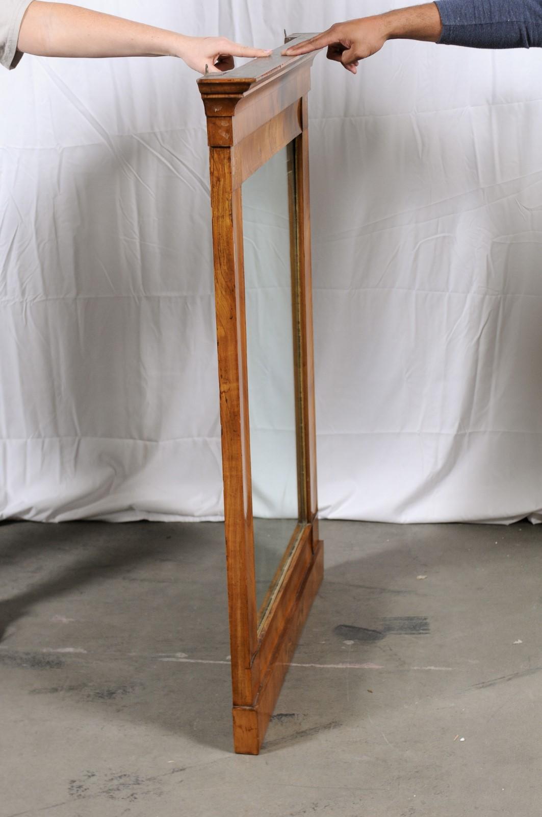 Antique Italian Neoclassical Burl wood Frame Mirror 4
