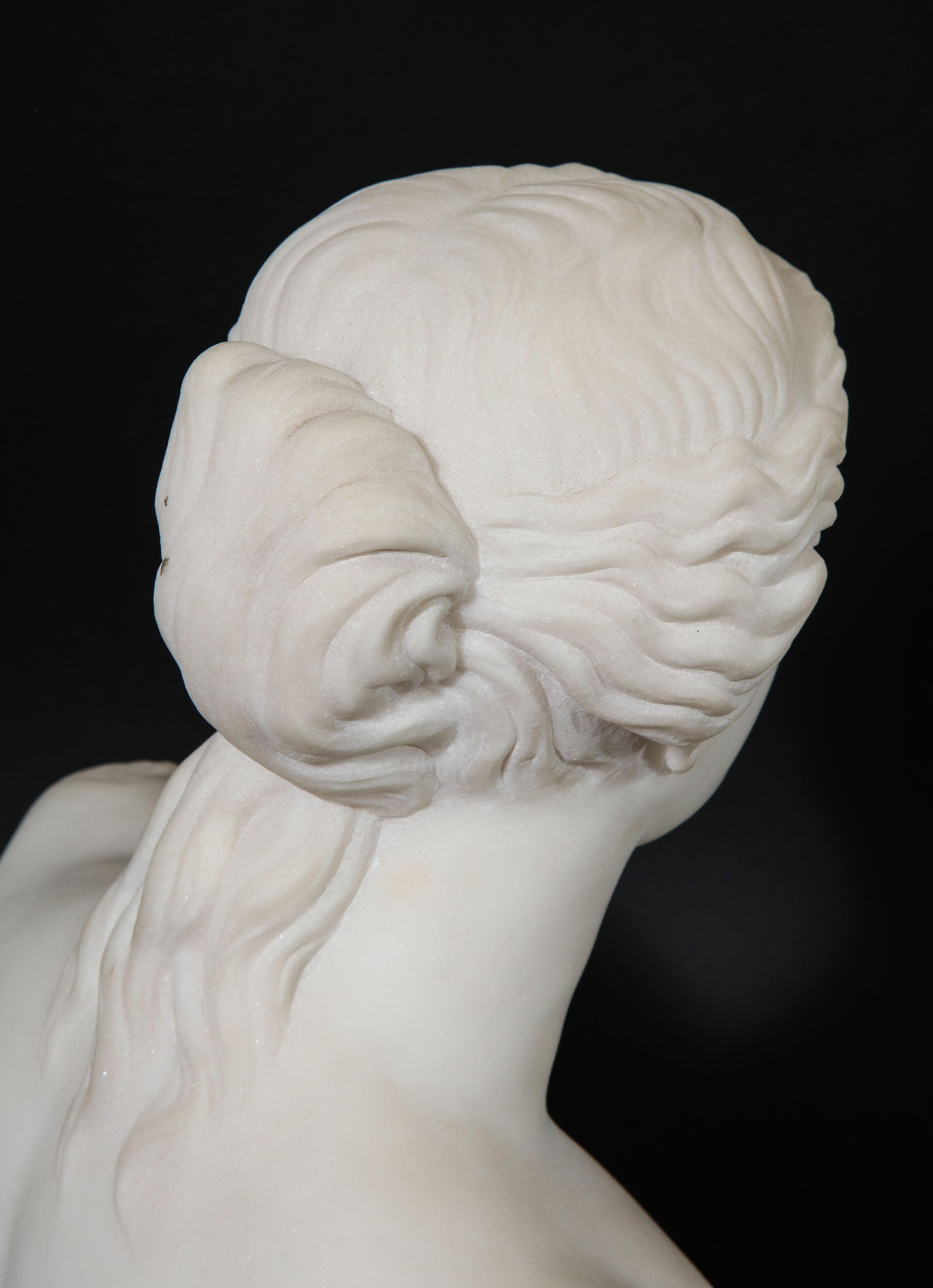 Antique Italian Neoclassical Carrara Marble Bust of Daphne, Apollo's First Love For Sale 5