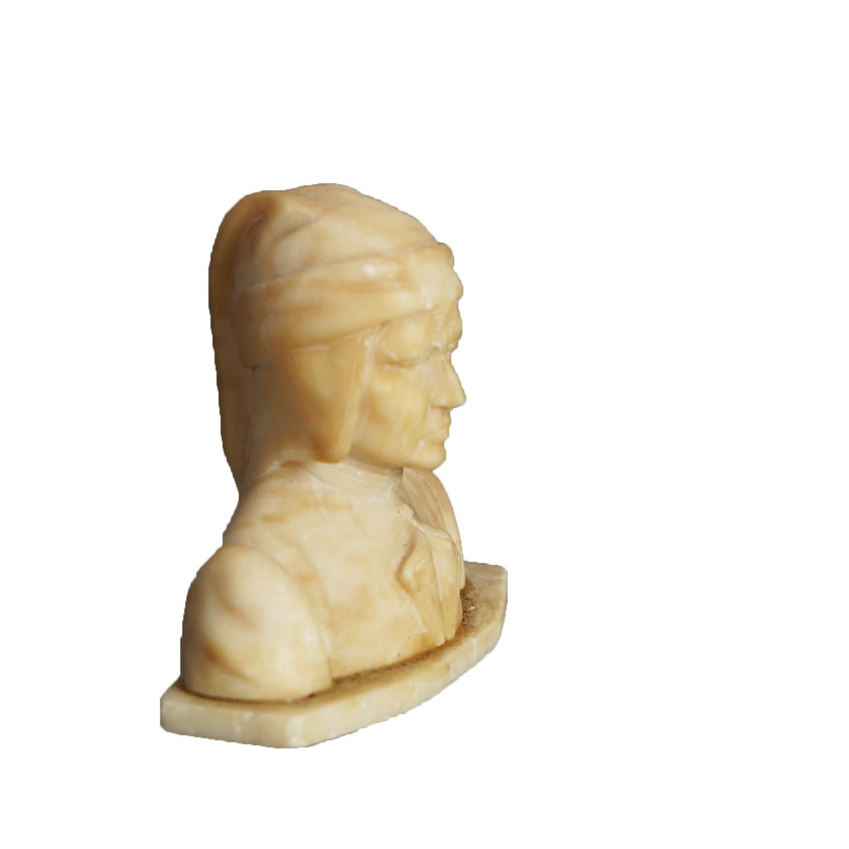 20th Century Antique Italian Neoclassical Carved Alabaster Bust C1900 For Sale