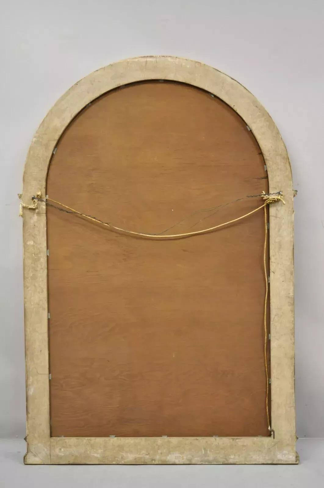 Antike italienische neoklassische geschnitzt Gold Giltwood gewölbt großen Wandspiegel im Angebot 3