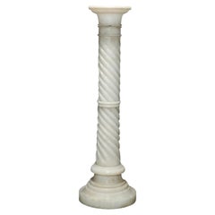 Antique Italian Neoclassical Carved Marble Sculpture Display Pedestal, 19th C