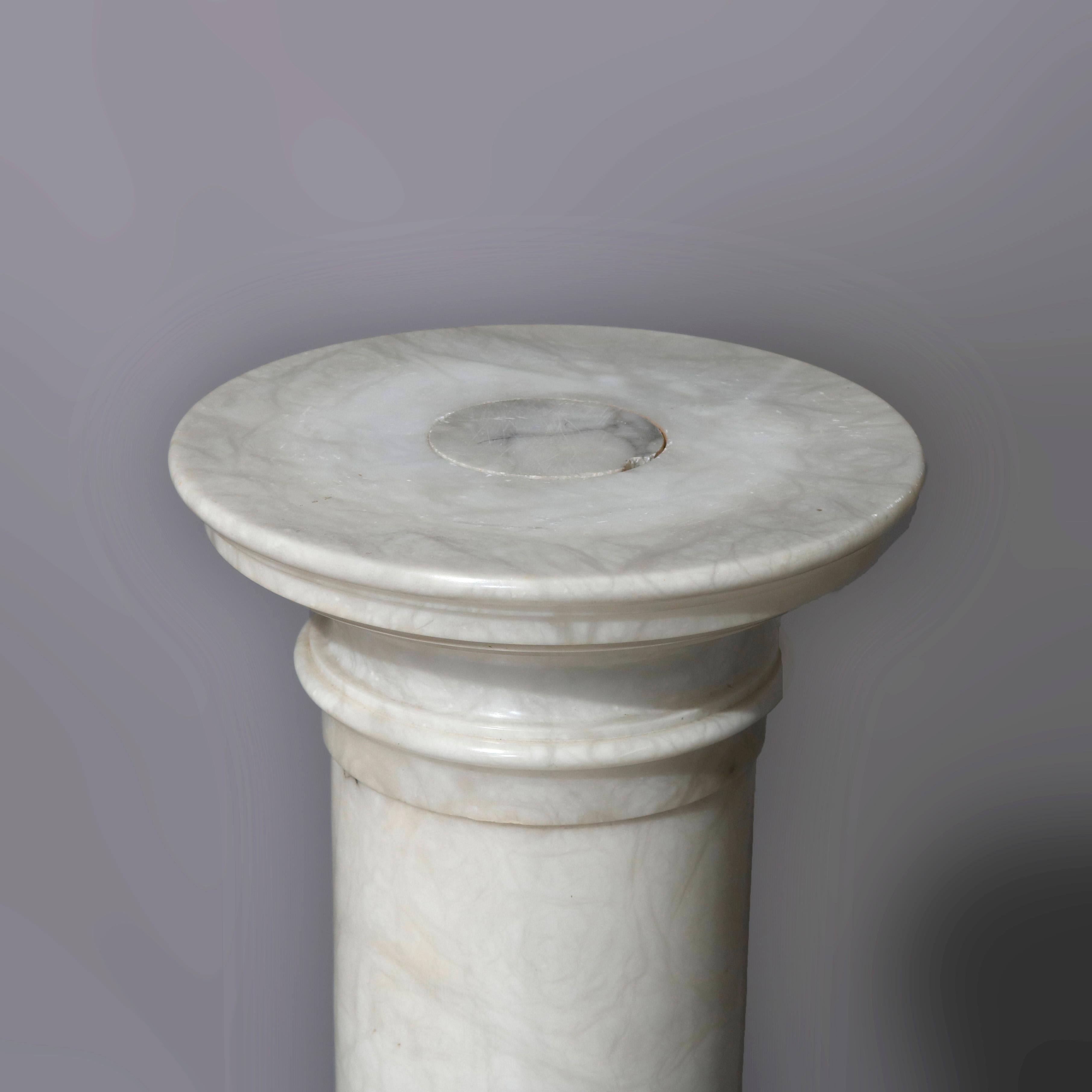 19th Century Antique Italian Neoclassical Carved Marble Sculpture Display Pedestal circa 1890