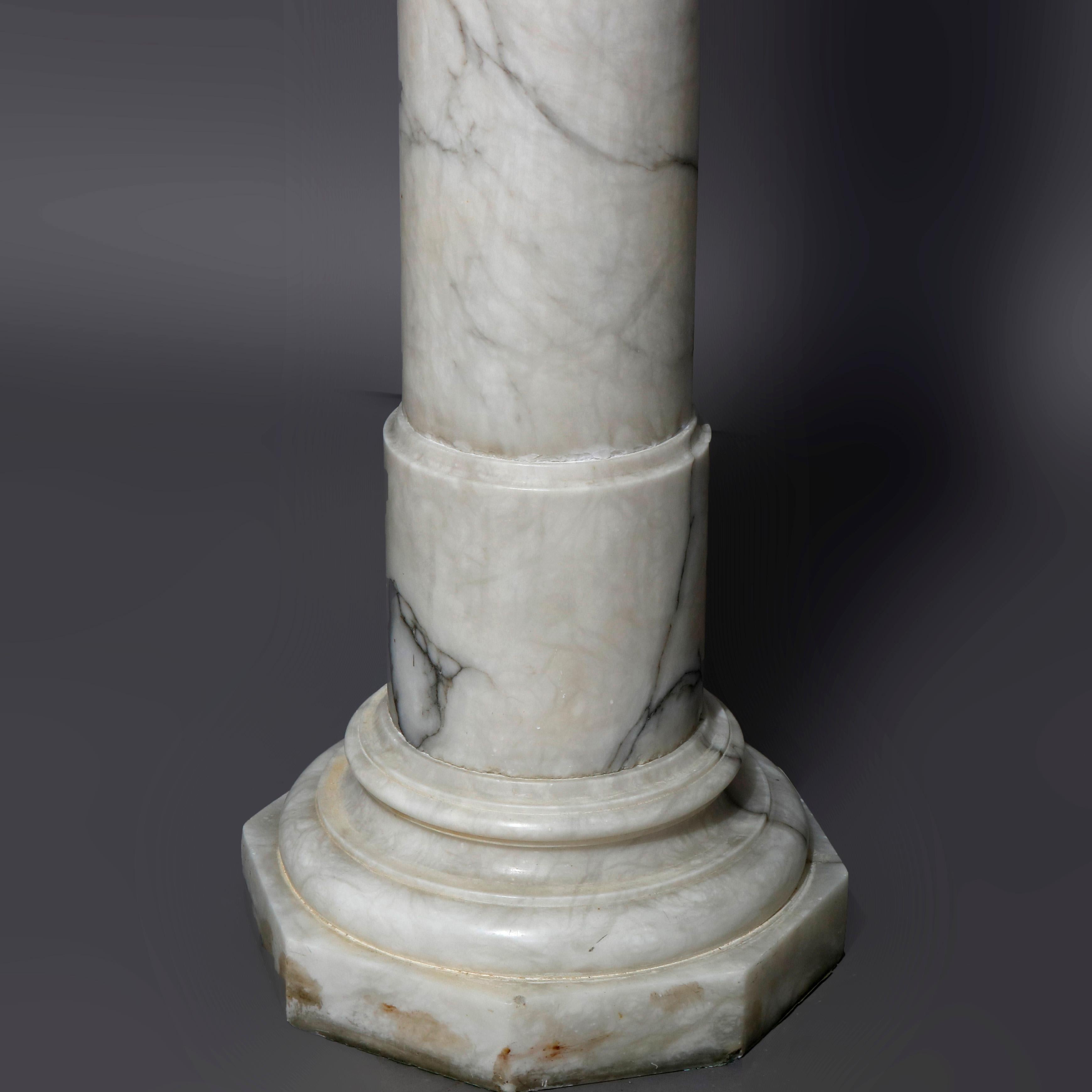 Antique Italian Neoclassical Carved Marble Sculpture Display Pedestal circa 1890 2