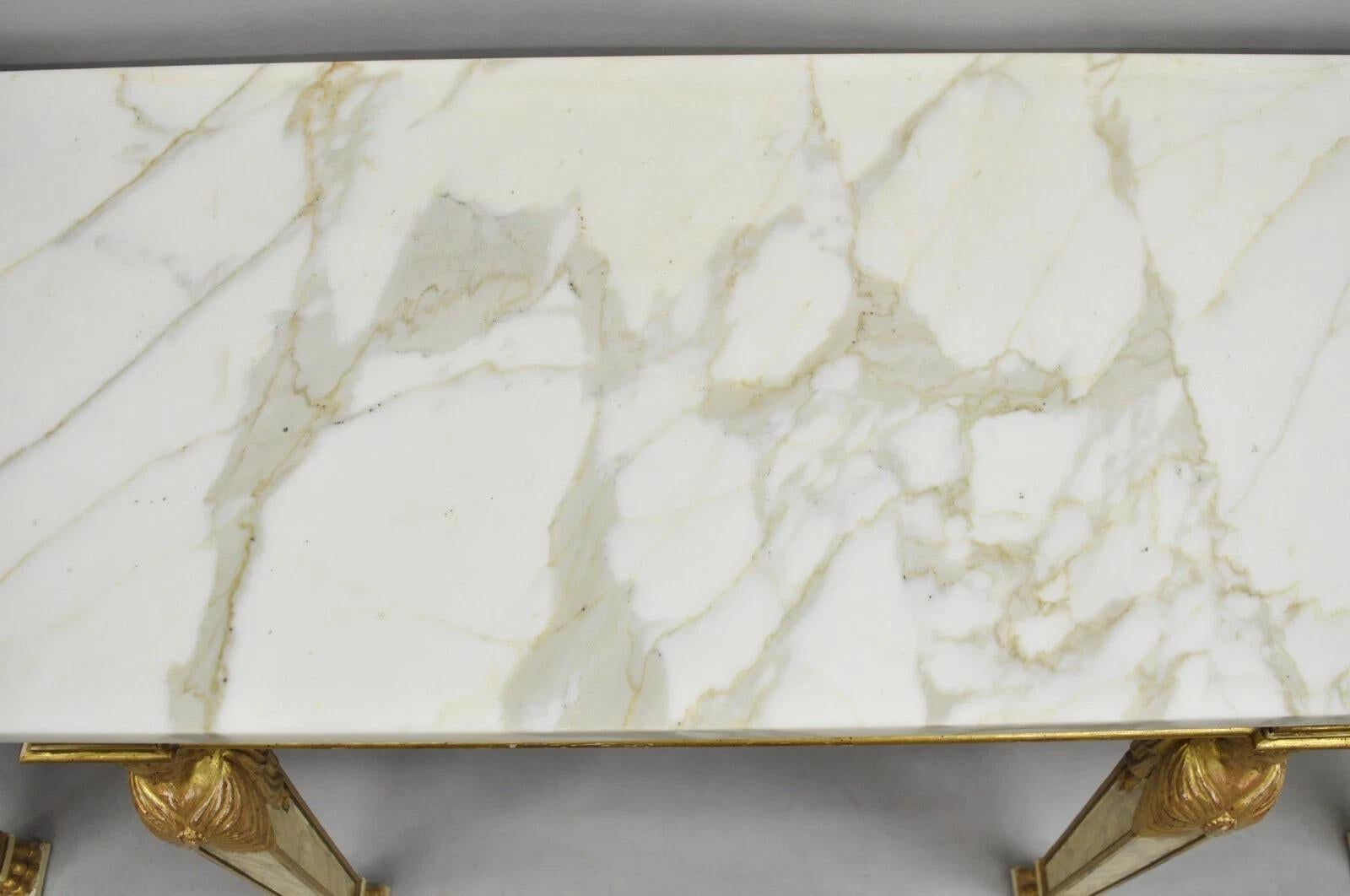 Antique Italian Neoclassical Cream & Gold Marble Top Figural Long Console Table im Angebot 6