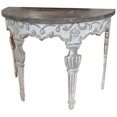 Antique Italian Neoclassical Demilune Side Table from circa 1800