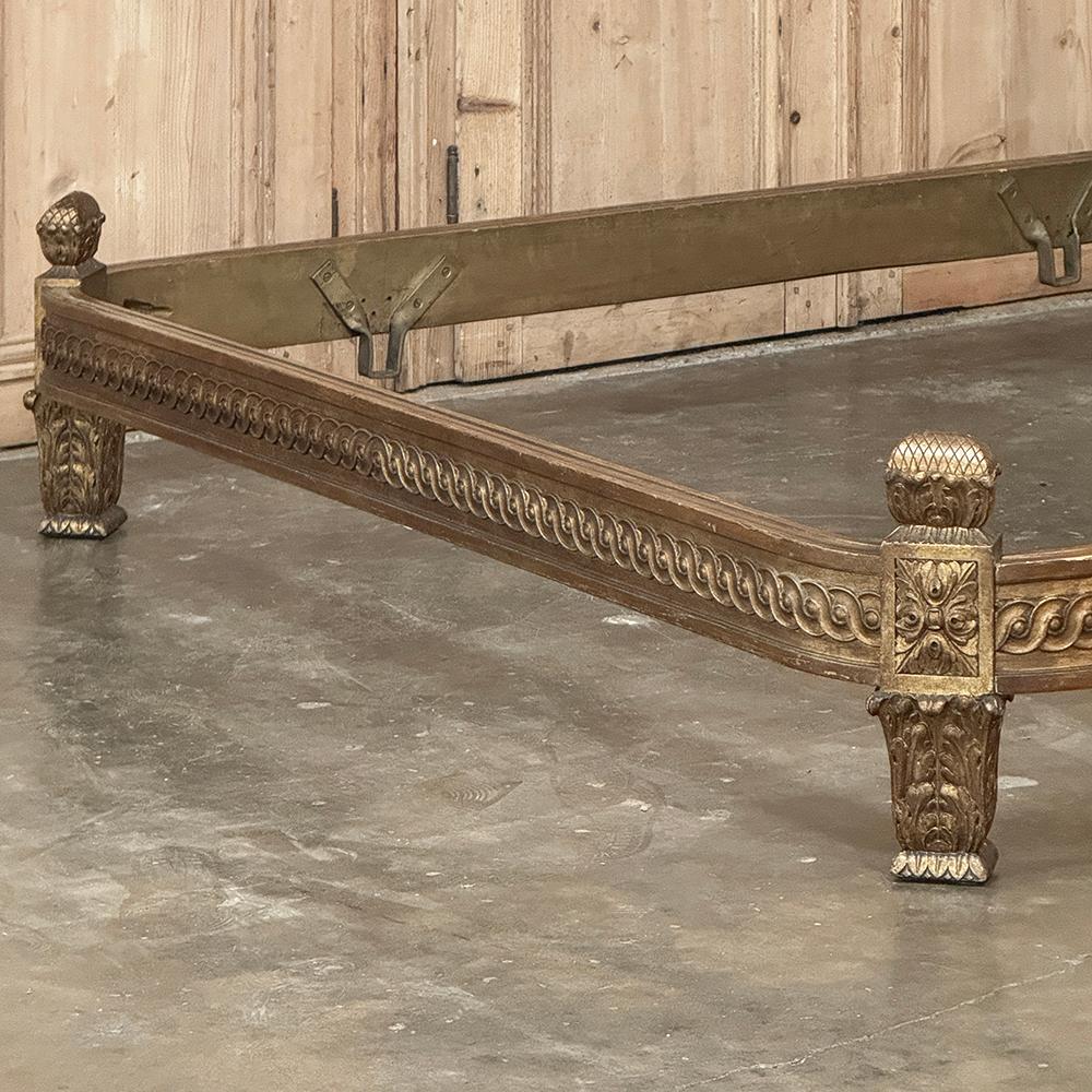 Antique Italian Neoclassical Giltwood QUEEN Bed For Sale 7