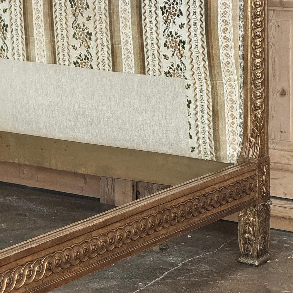 Antique Italian Neoclassical Giltwood QUEEN Bed For Sale 10