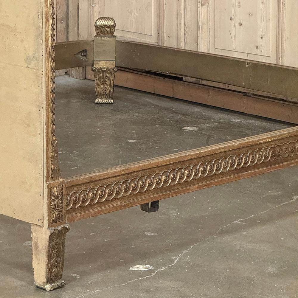 Antique Italian Neoclassical Giltwood QUEEN Bed For Sale 11