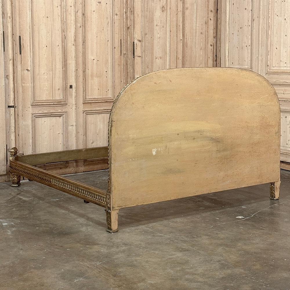 Antique Italian Neoclassical Giltwood QUEEN Bed For Sale 13