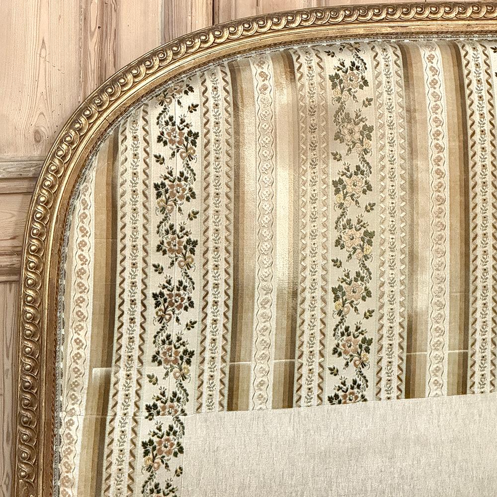Fabric Antique Italian Neoclassical Giltwood QUEEN Bed For Sale