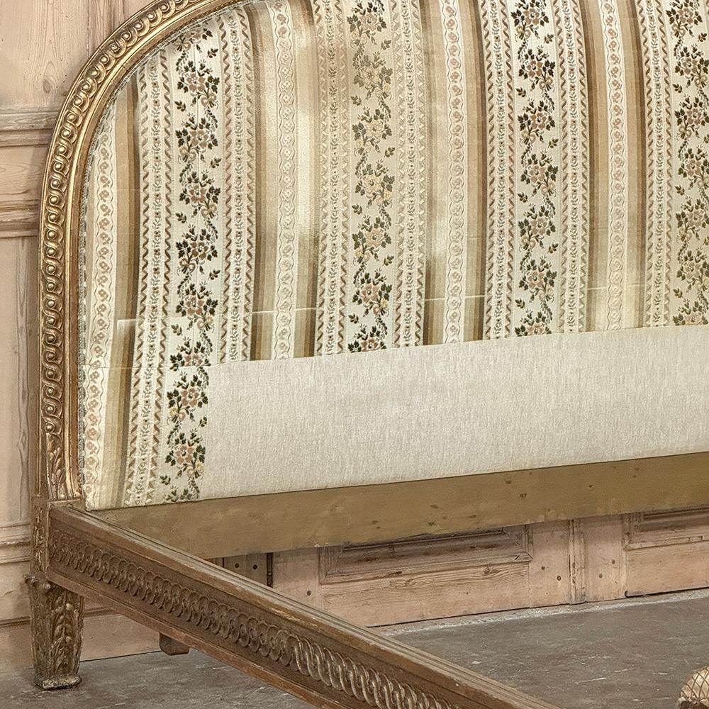 Antique Italian Neoclassical Giltwood QUEEN Bed For Sale 1