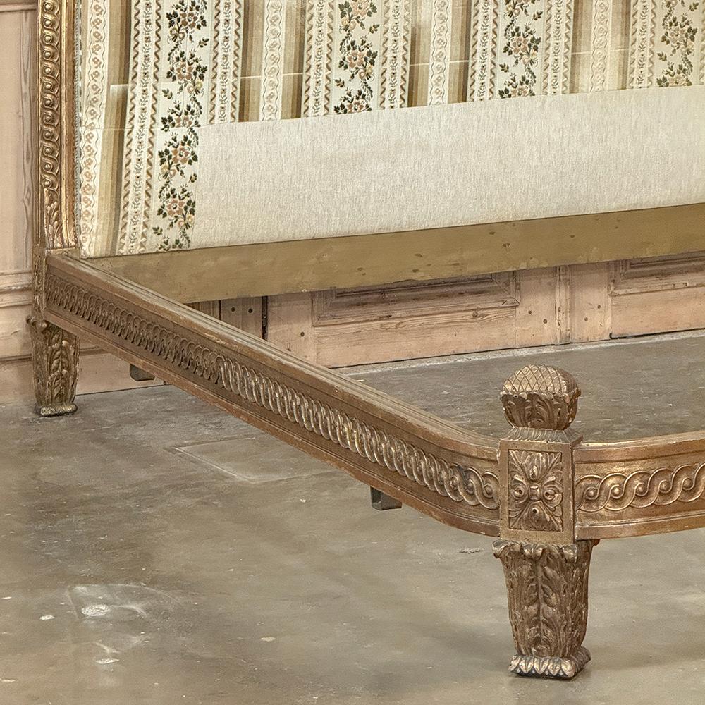 Antique Italian Neoclassical Giltwood QUEEN Bed For Sale 2