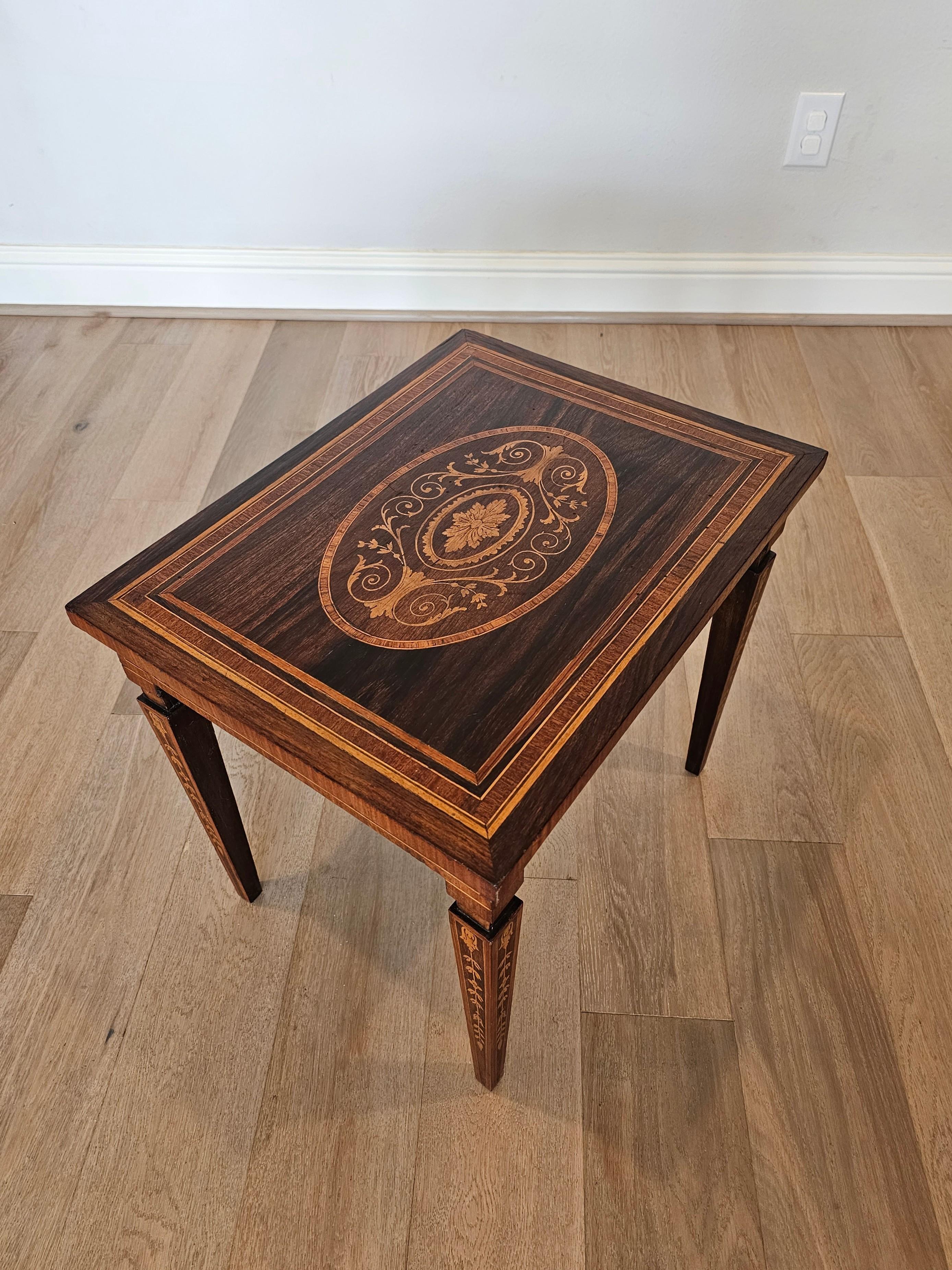 Antique Italian Neoclassical Giuseppe Maggiolini Inlaid Side Table 4