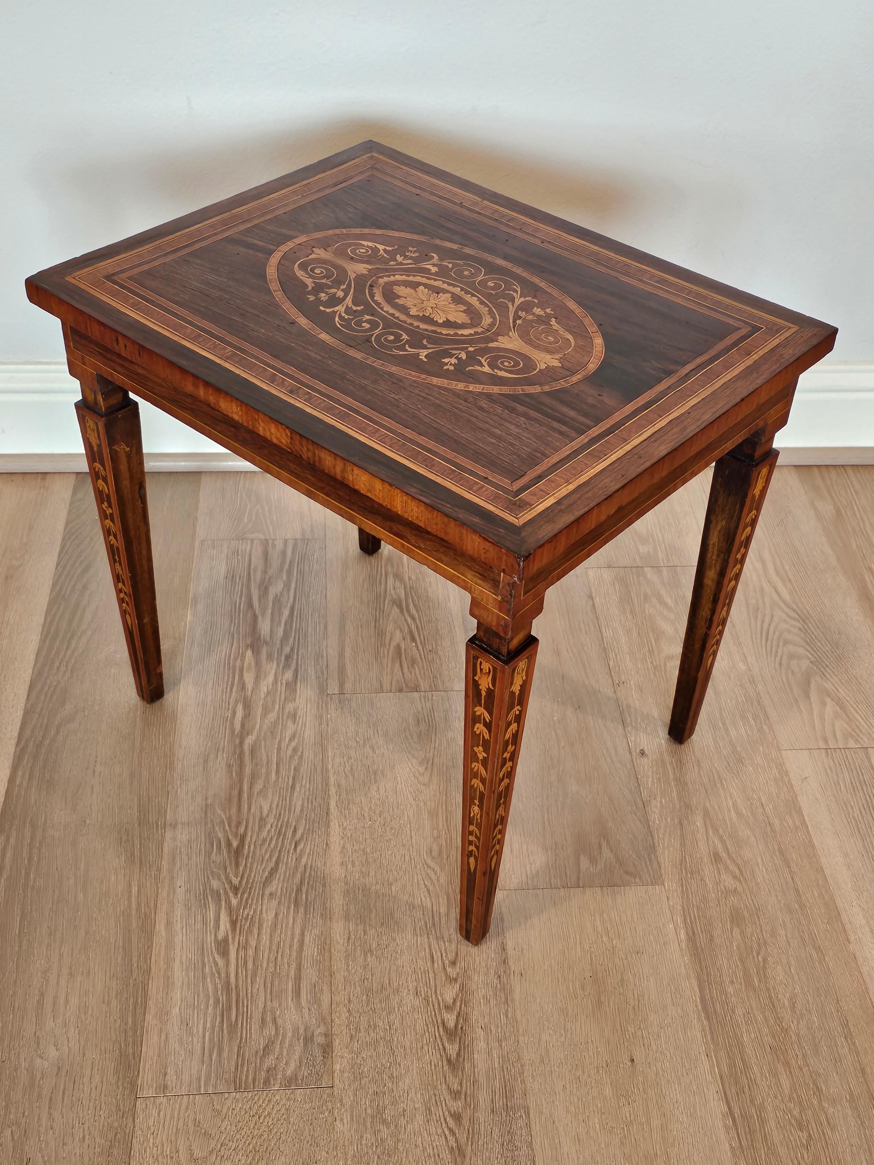 Antique Italian Neoclassical Giuseppe Maggiolini Inlaid Side Table  10