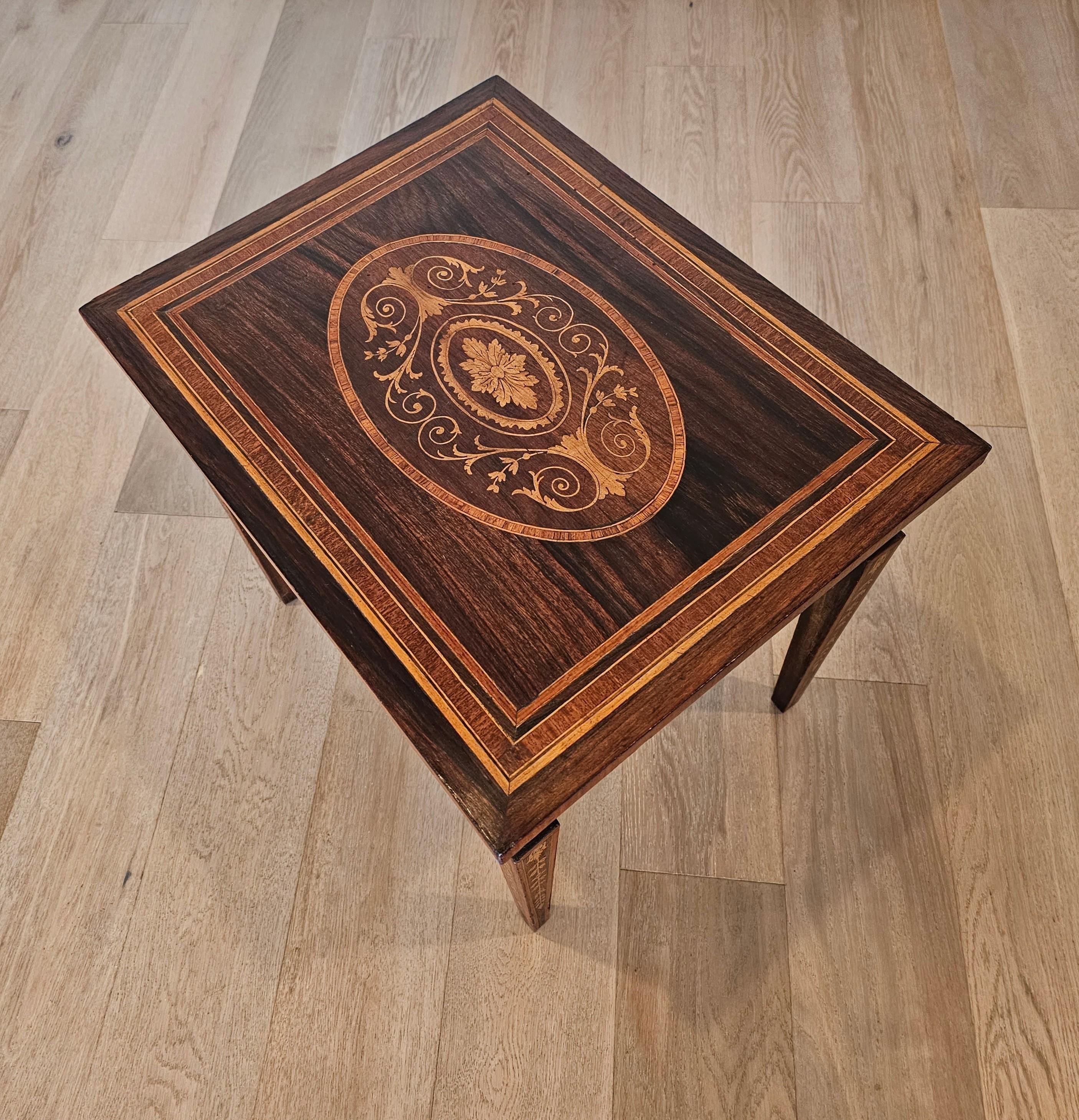 Antique Italian Neoclassical Giuseppe Maggiolini Inlaid Side Table 14