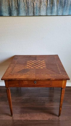 Antique Italian Neoclassical Louis XVI Inlaid Games Table