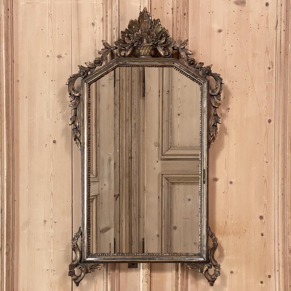 Antique Italian Neoclassical Louis XVI Painted Mirror In Good Condition For Sale In Dallas, TX