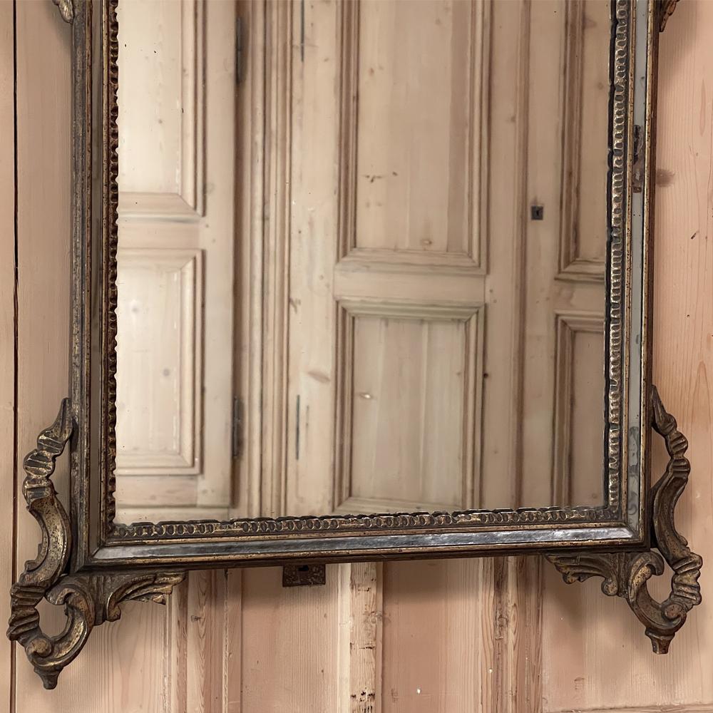 Bois Miroir italien ancien peint de style néoclassique Louis XVI en vente