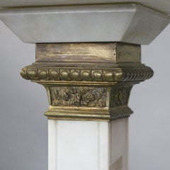 Antique Italian Neoclassical Marble and Bronze Sculpture Display Pedestal