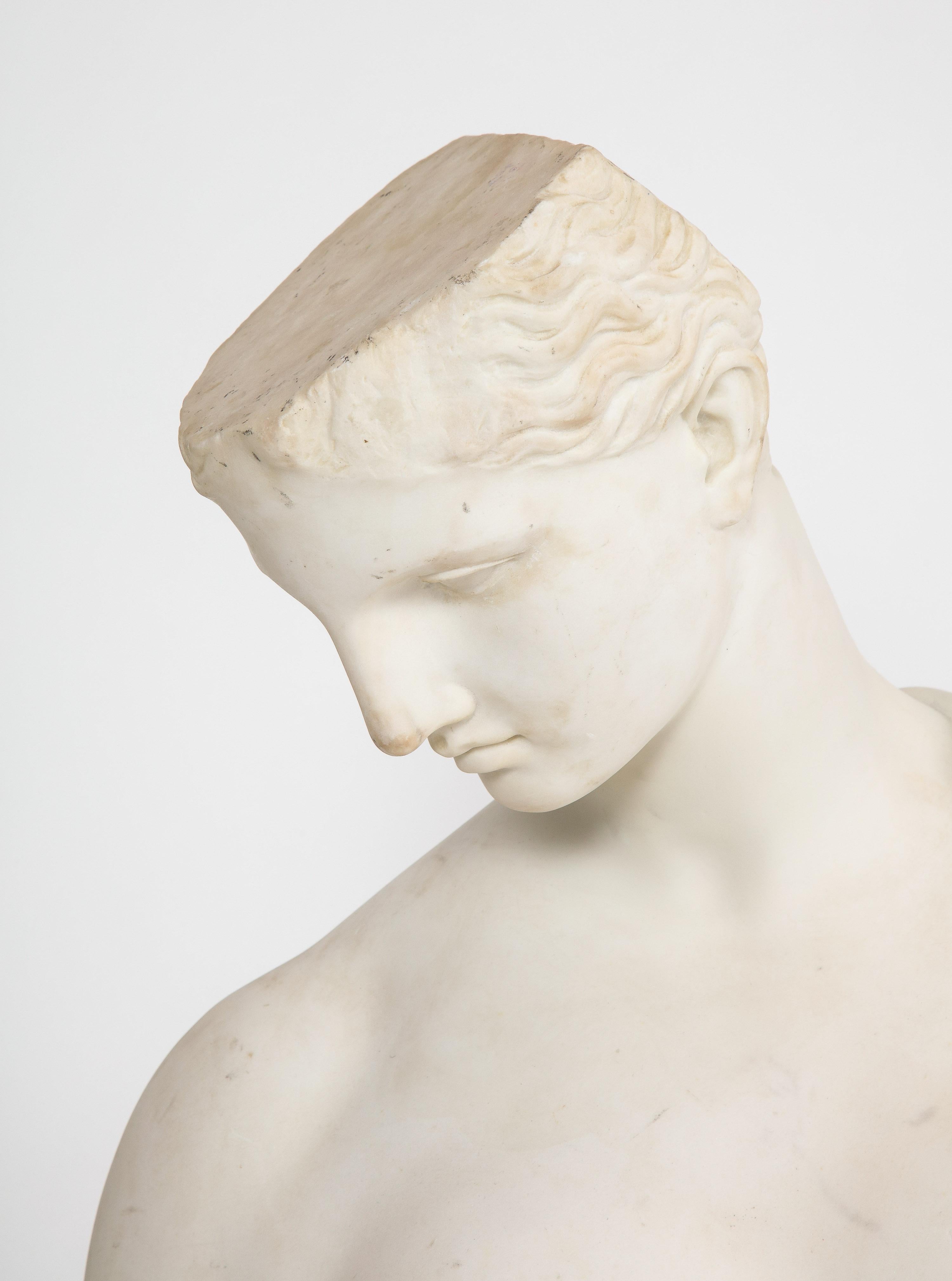 Antique Italian Neoclassical Marble Bust of Psyche, by Giuseppe Carnevale 2