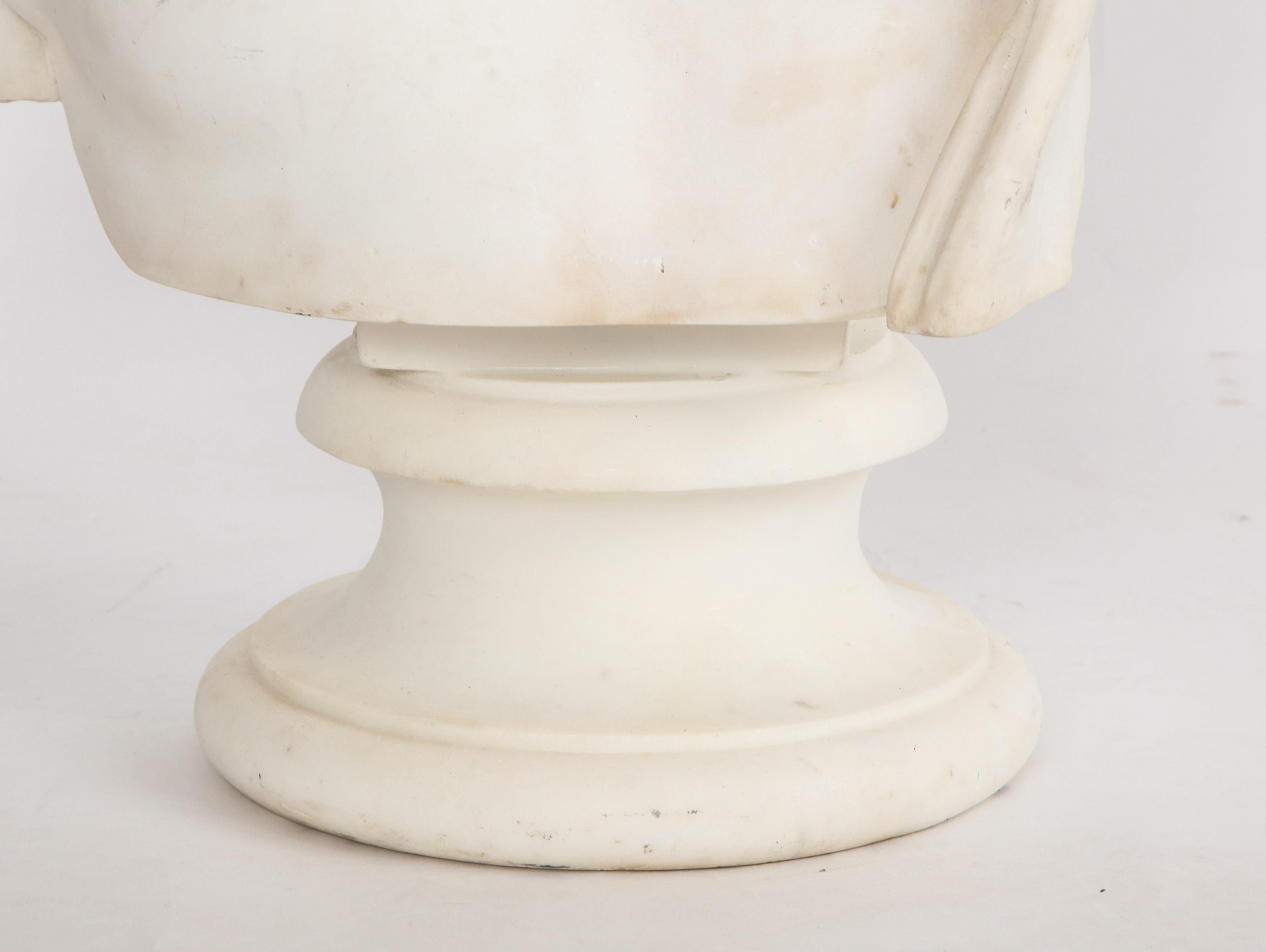Antique Italian Neoclassical Marble Bust of Psyche, by Giuseppe Carnevale 3