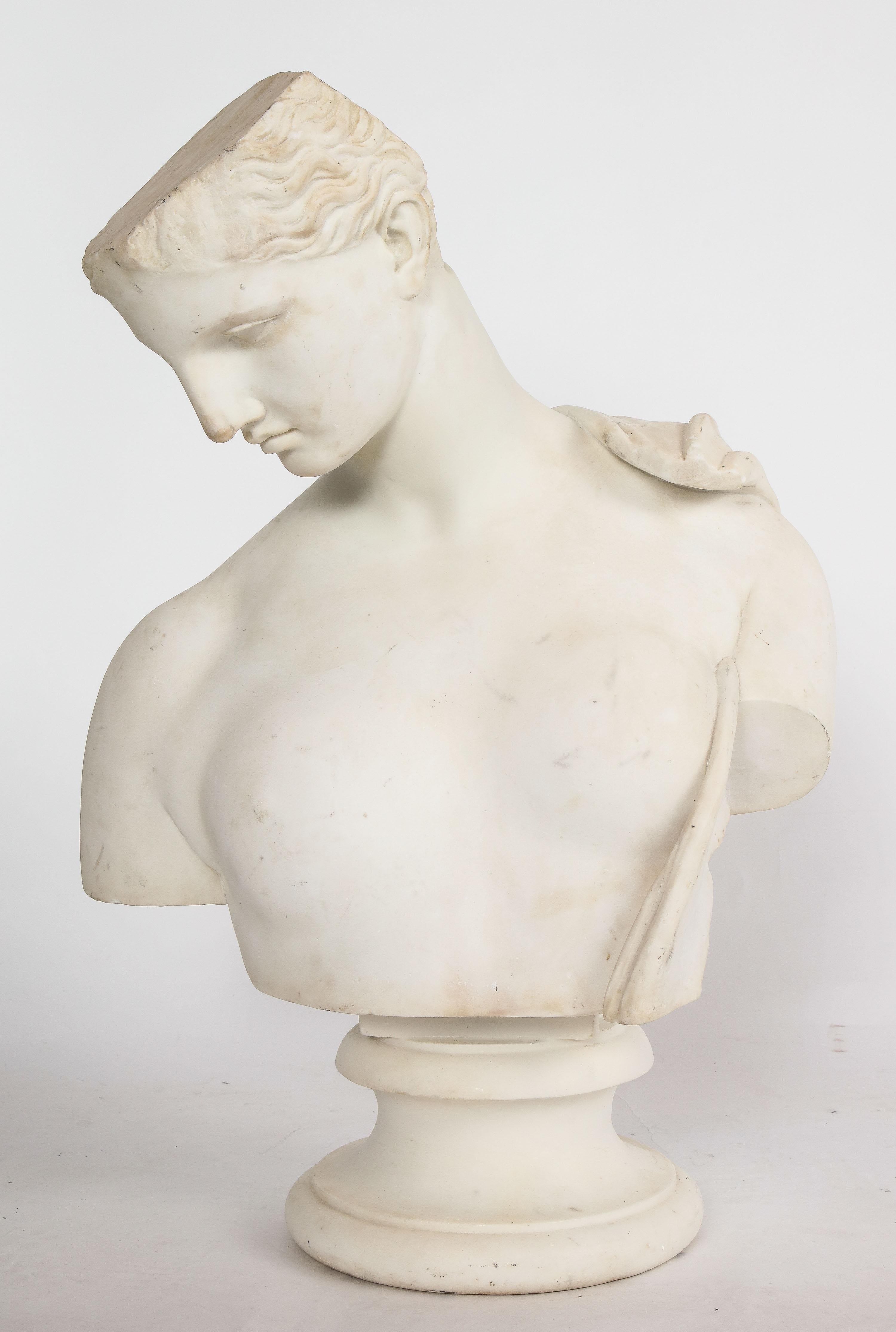 Antique Italian Neoclassical Marble Bust of Psyche, by Giuseppe Carnevale 4