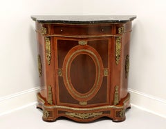 Antique Italian Neoclassical Marquetry Marble Top Console Cabinet with Ormolu