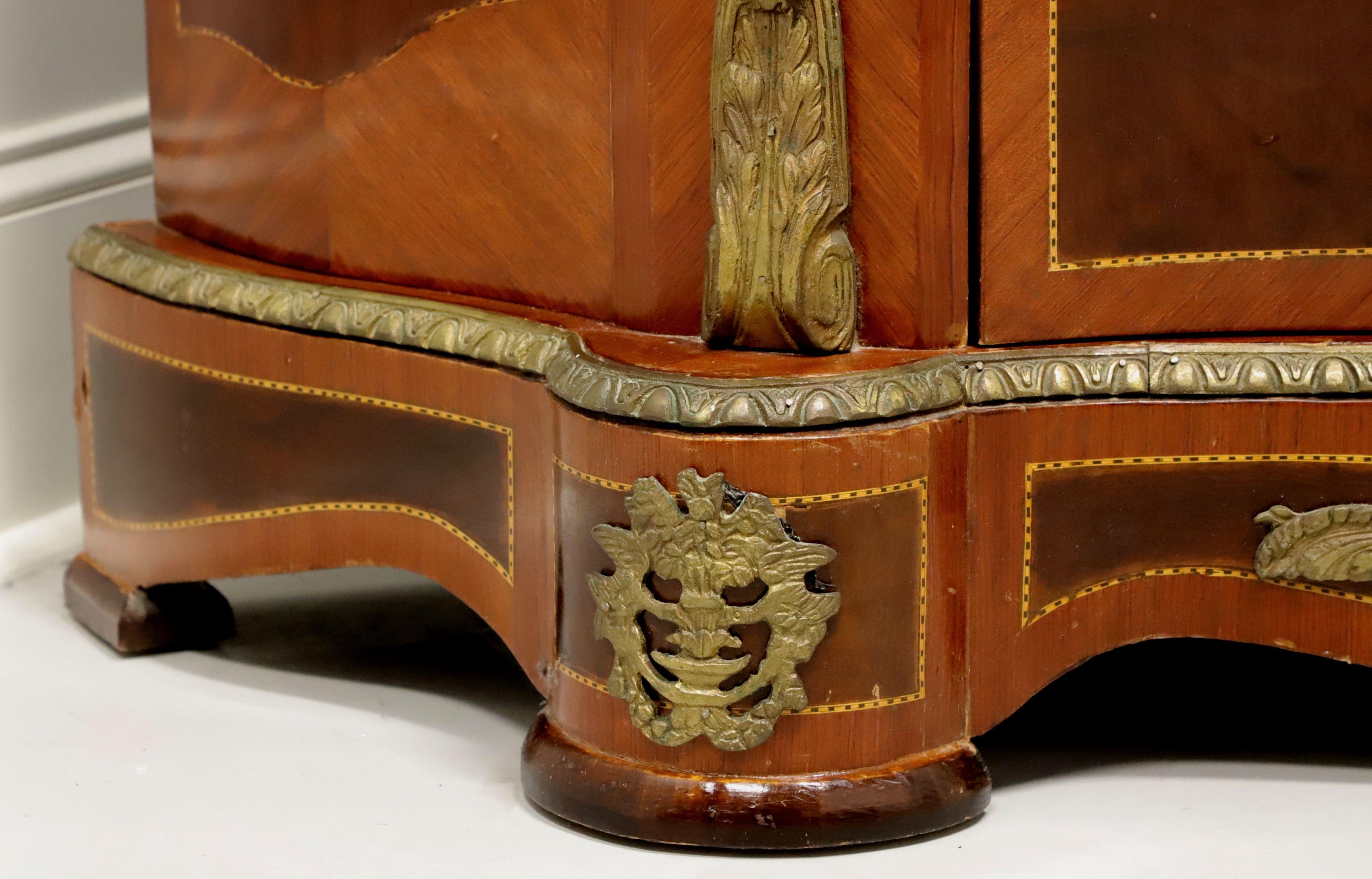 Antique Italian Neoclassical Marquetry Marble Top Console Cabinet with Ormolu  For Sale 2