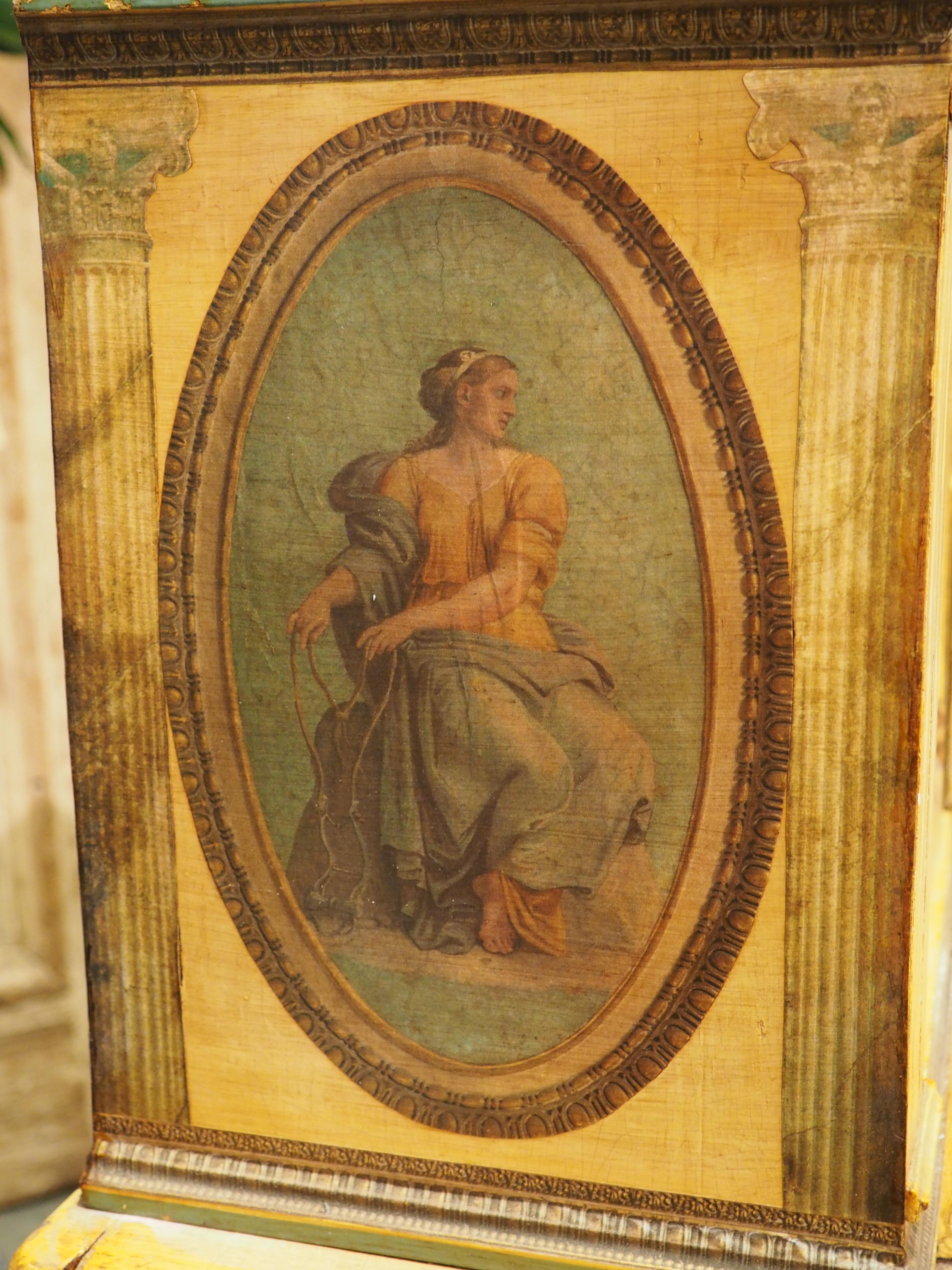 Ancien bureau de dame italien néoclassique peint et découpé, vers 1890 en vente 8