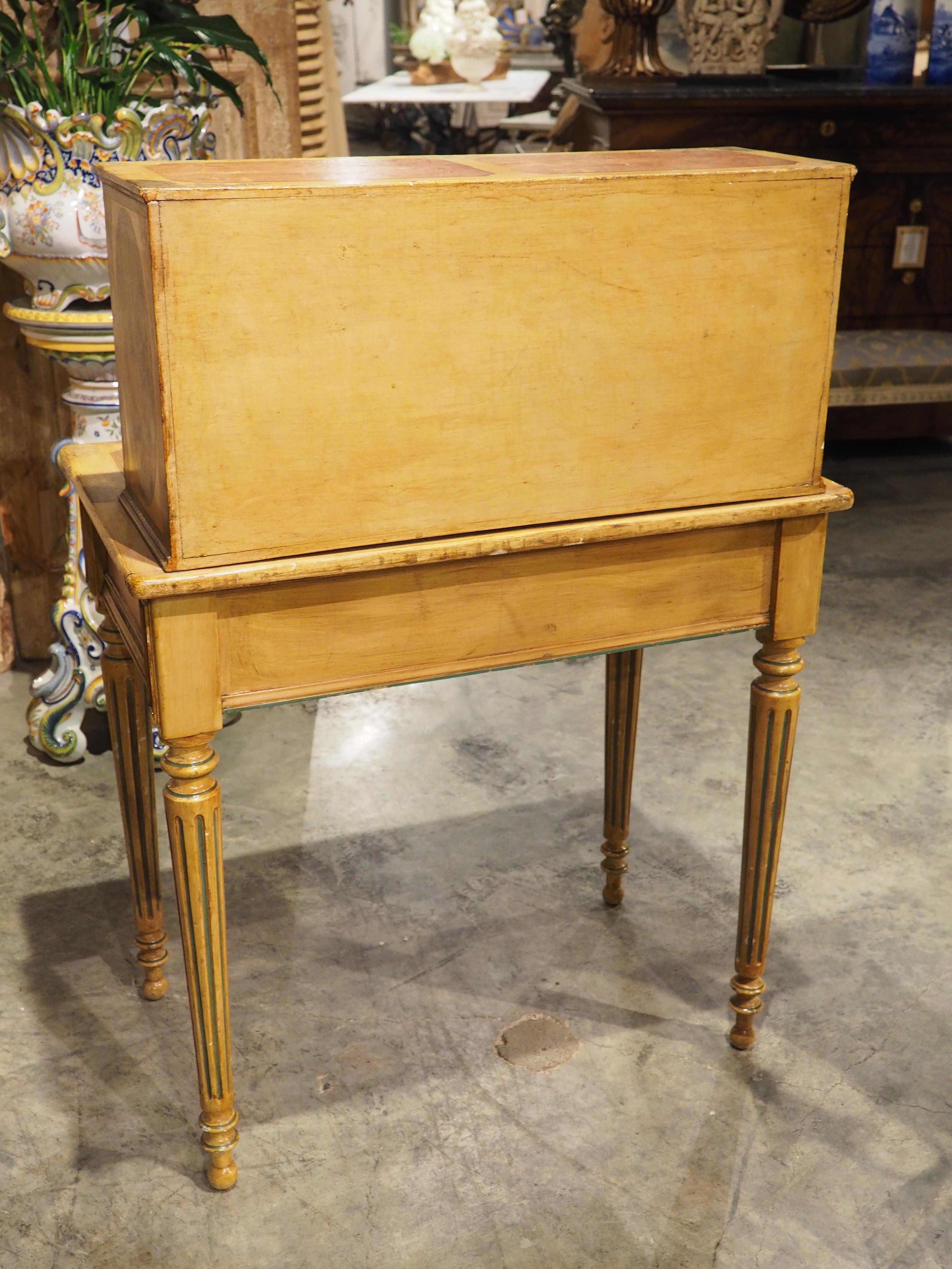 Ancien bureau de dame italien néoclassique peint et découpé, vers 1890 en vente 9