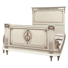 Antique Italian Neoclassical Painted Queen Bed