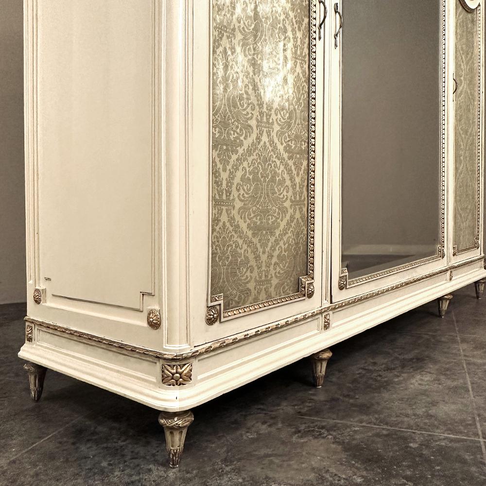 Antique Italian Neoclassical Painted Triple Armoire For Sale 5
