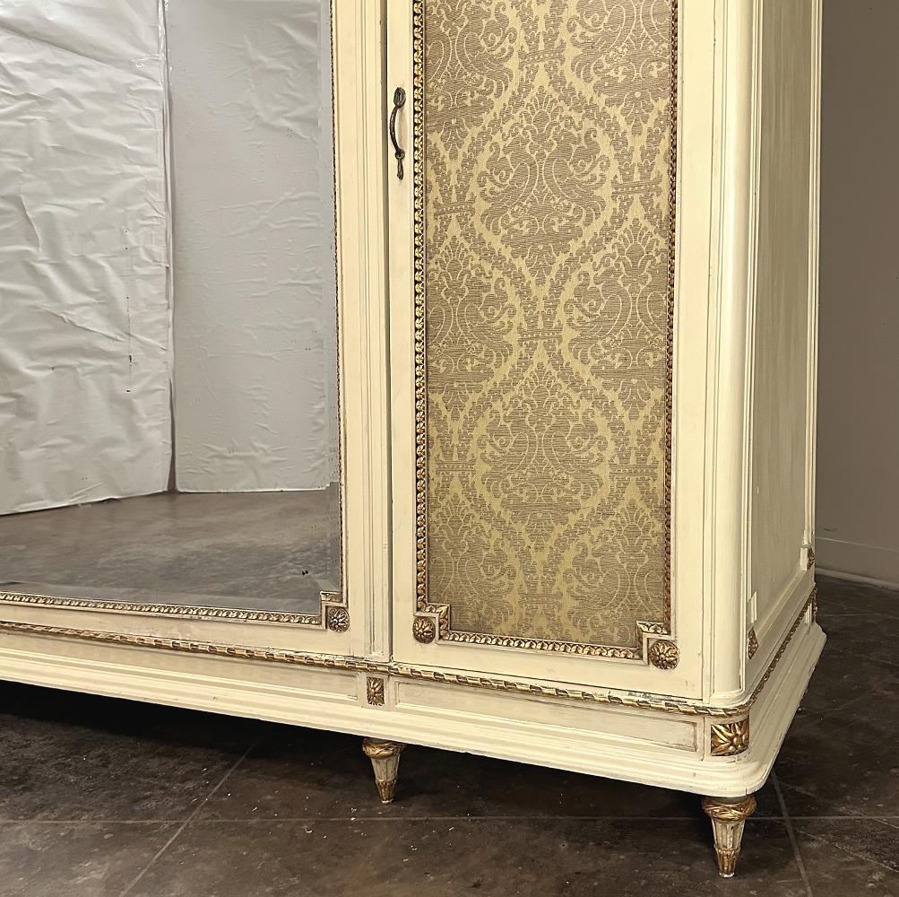 Antique Italian Neoclassical Painted Triple Armoire For Sale 13