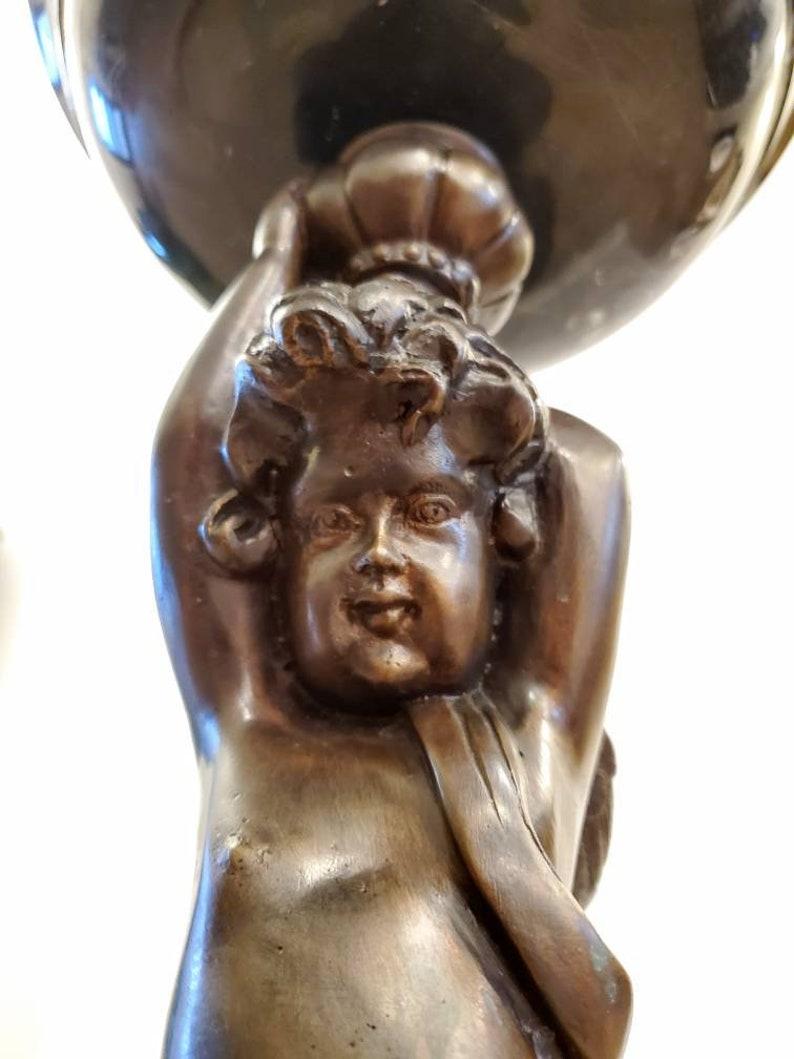 Antique Italian Neoclassical Patinated Bronze Putti Jardiniere For Sale 6