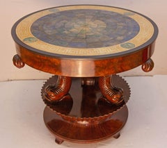 Antique Italian Neoclassical Sgagliola Table with Carved Dolphin Base Circa 1810