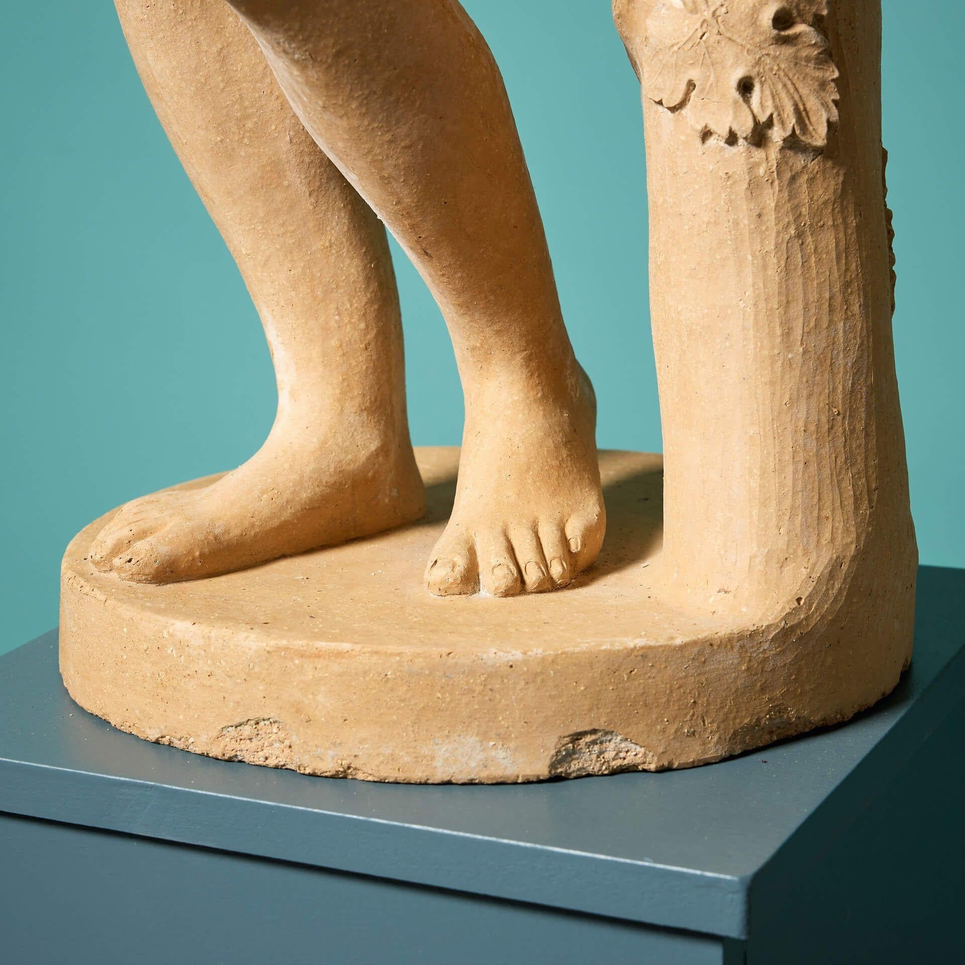 XIXe siècle Statue de Bacchus en grès néoclassique italien ancien en vente