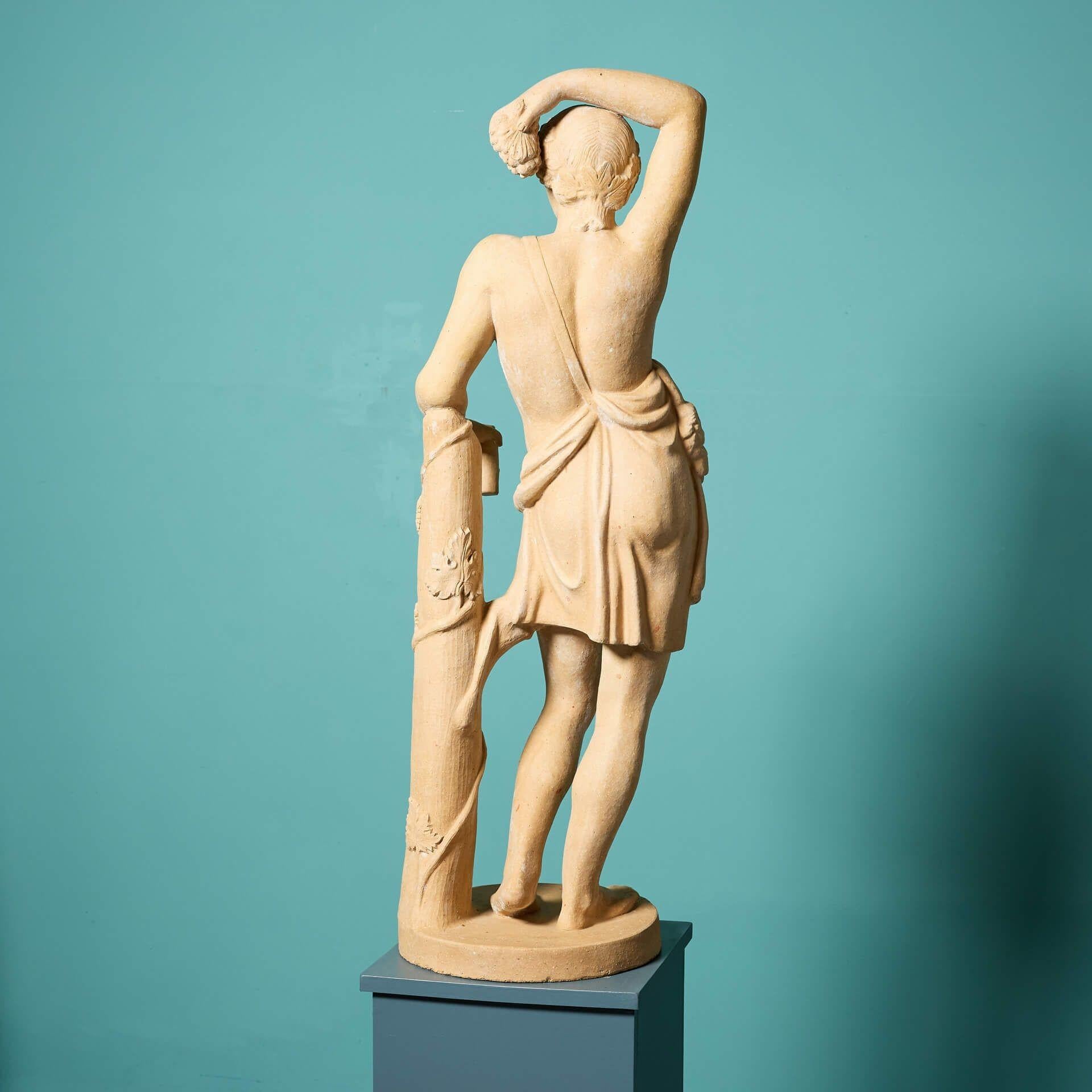 Grès Statue de Bacchus en grès néoclassique italien ancien en vente