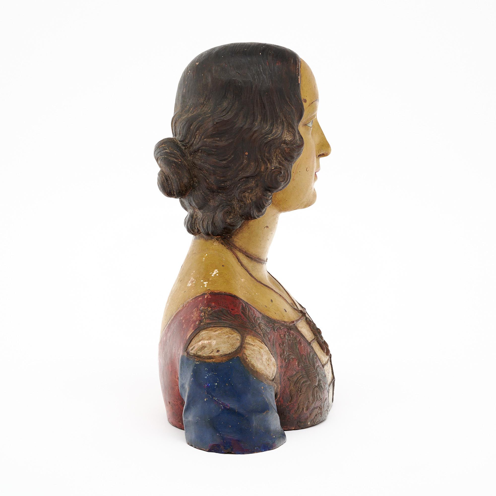 Antiguo busto italiano neoclásico de terracota Italiano en venta