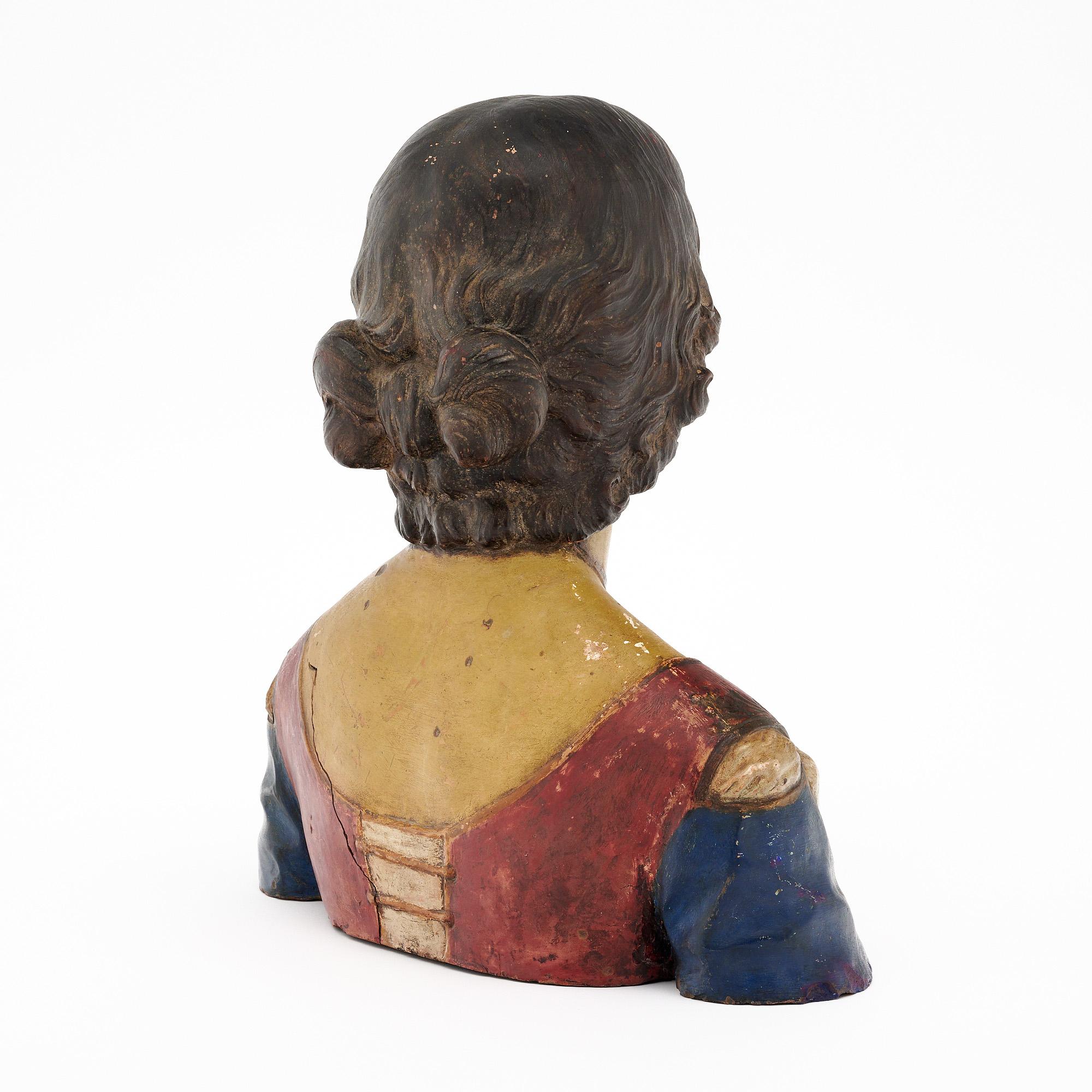 Antiguo busto italiano neoclásico de terracota en Bueno estado para la venta en Austin, TX