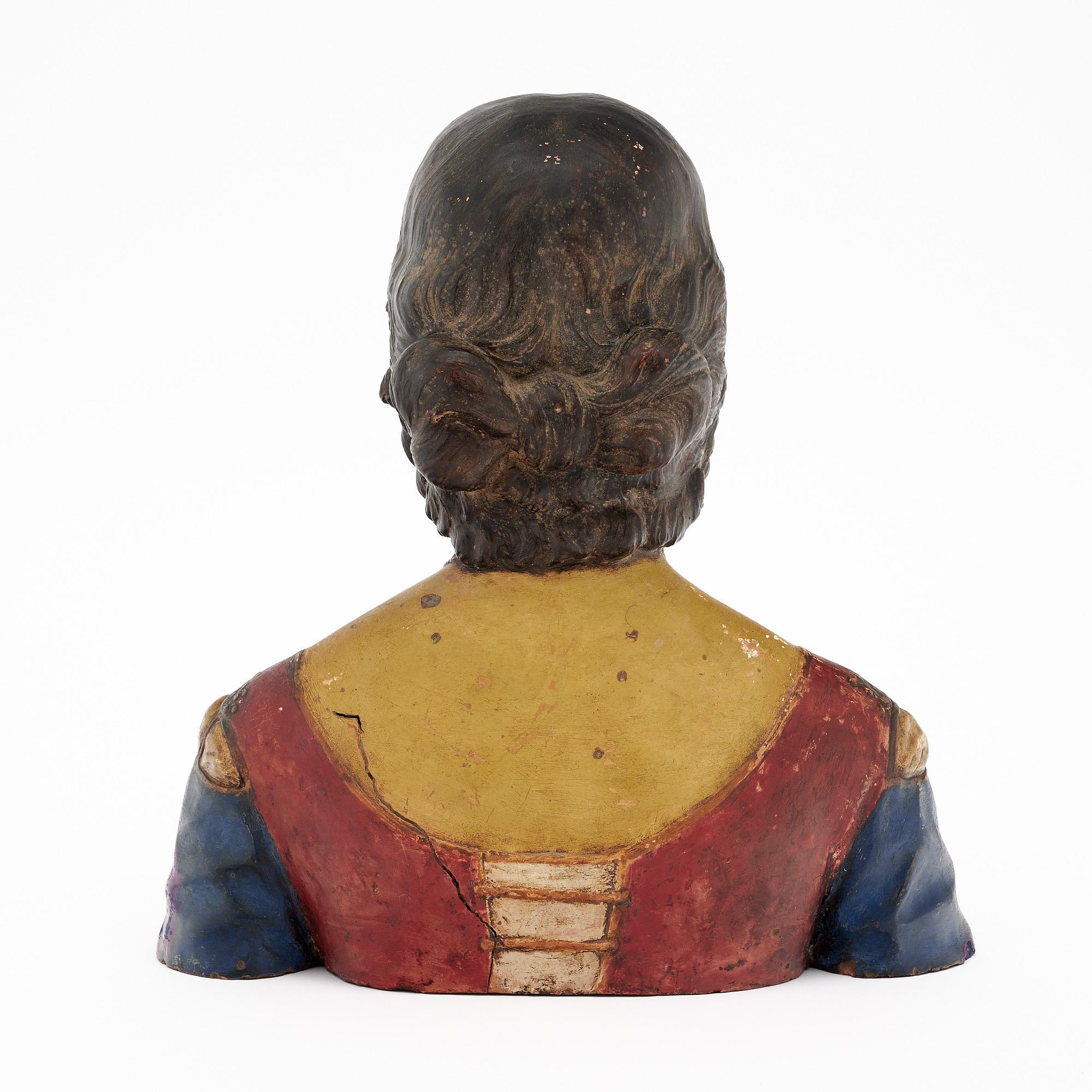 Antiguo busto italiano neoclásico de terracota principios del siglo XIX en venta