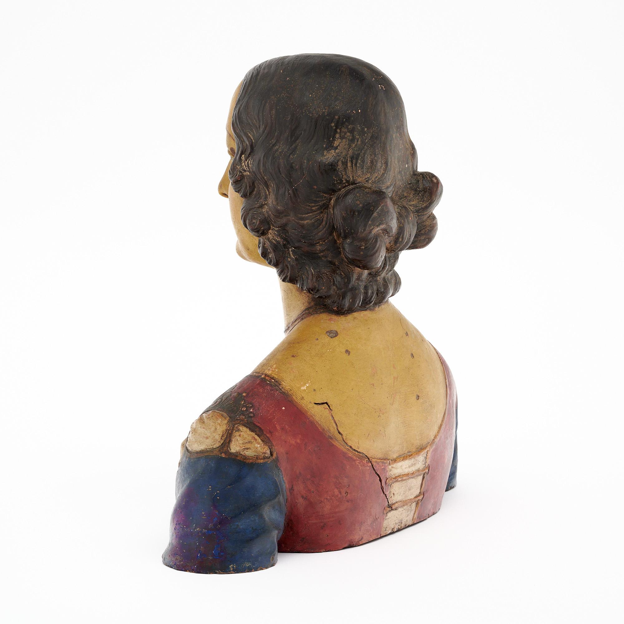Antiguo busto italiano neoclásico de terracota Terracota en venta