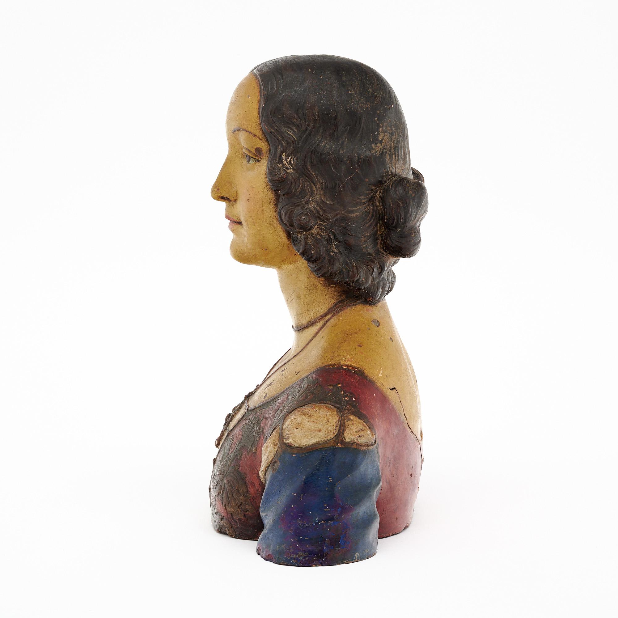 Antiguo busto italiano neoclásico de terracota en venta 1