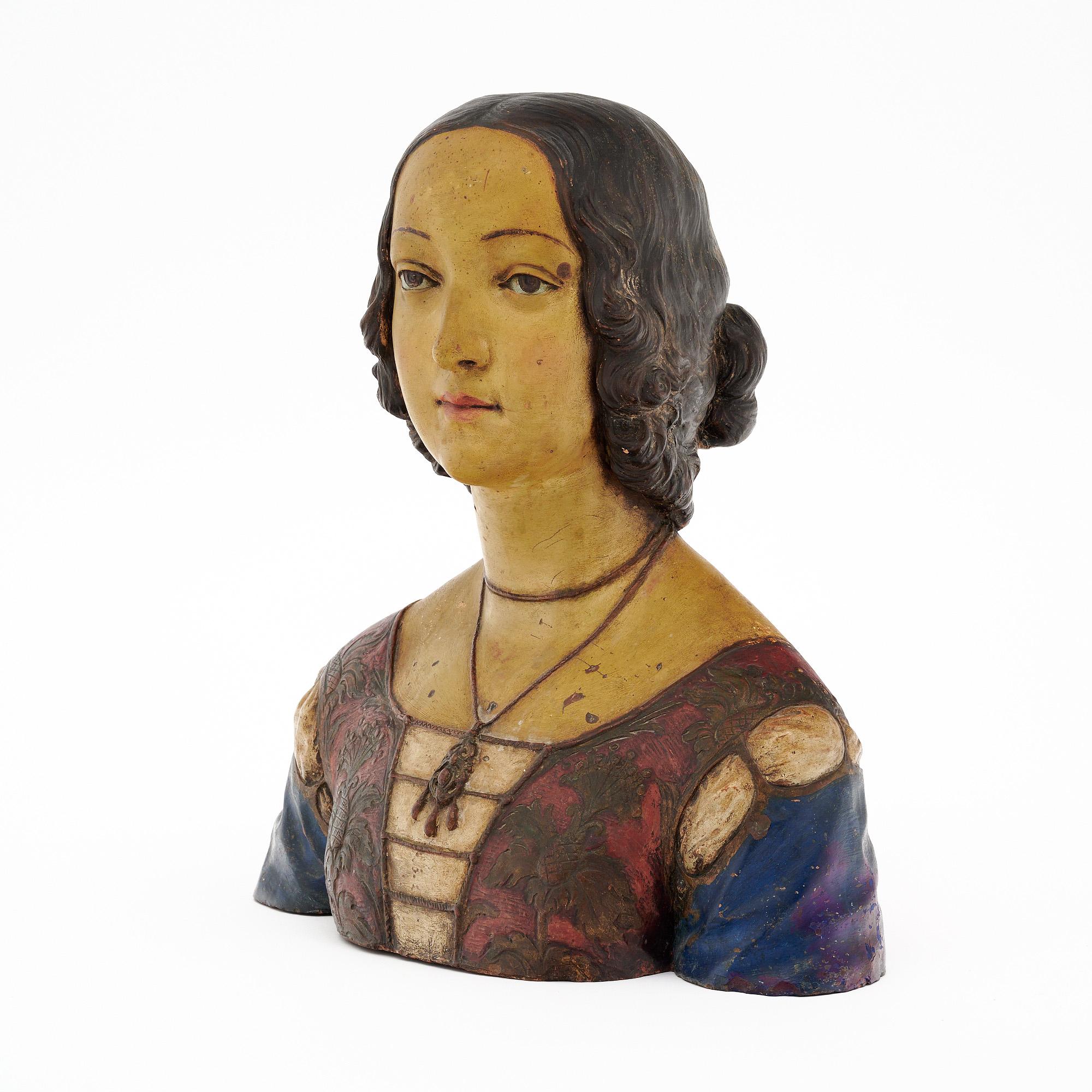Antiguo busto italiano neoclásico de terracota en venta 2